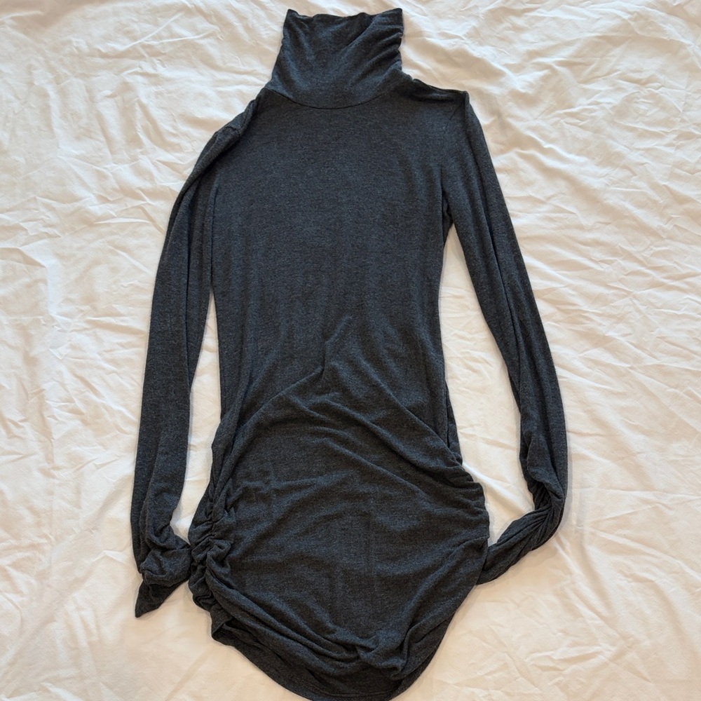 Dark Gray Turtleneck Long Sleeve mini Dress Women’s Medium
